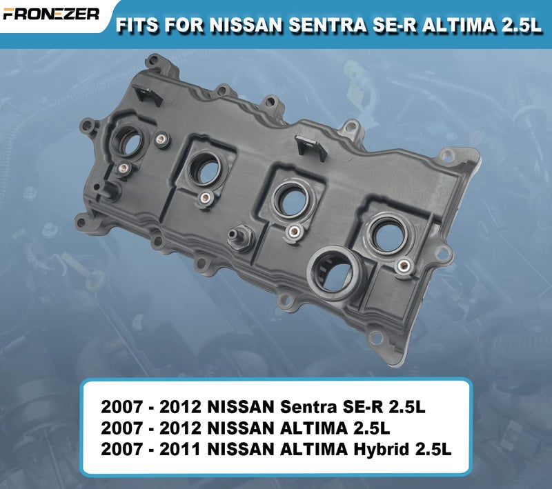 FRONEZER Engine Valve Cover with Gasket, Bolts, PCV Valve & Oil Cap Compatible with 2007-2013 Nissan Altima Sentra SE-R 2.5L Replace# 13264-JA00A 13270-JA00A - Image 4